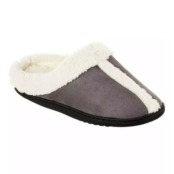 Isotoner Microsuede Heidi Hoodback Comfort Slippers Ash Gray Size S 6.5 to 7 NWT - Picture 2 of 11